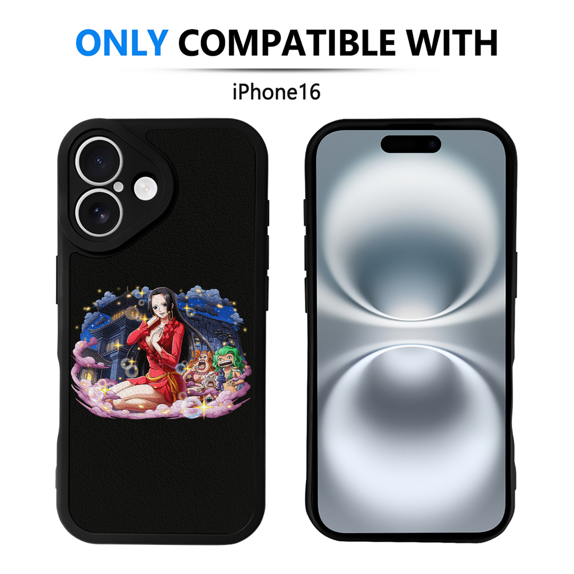（画像用） ワンピース ボア・ハンコック ONE PIECE Boa·Hancock 【iPhone 16シリーズ対応】シリコンスマホケース（レザー調） 材質：シリコン